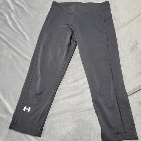 Under Armour Legging Women Small Black Running Leisurewear Pull On Compress Pant - Picture 5 of 11